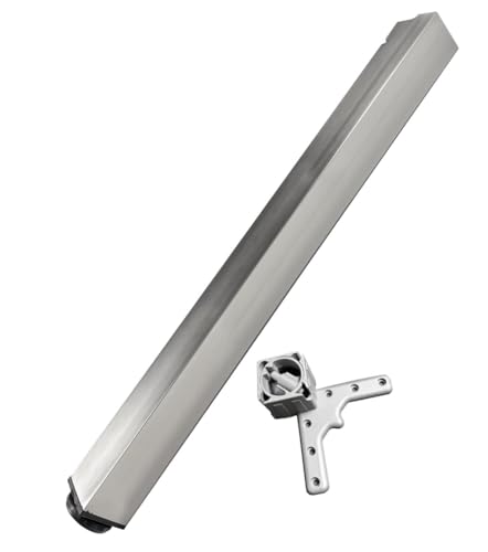 durante Tischbein eckig Edelstahl Optik gebürstet Höhe 710 mm TFD 60 höhenverstellbar Plus 25 mm Metall 60x60 mm inkl. Montagematerial Möbelfüße Tischfüße für Möbel Esstische Schreibtische UVM. von durante