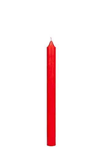 durchgefärbte Rustic Tafelkerzen, Haushaltskerzen Rot 180 x Ø 22 mm, 10 Stück von durchgefärbte Kerzen