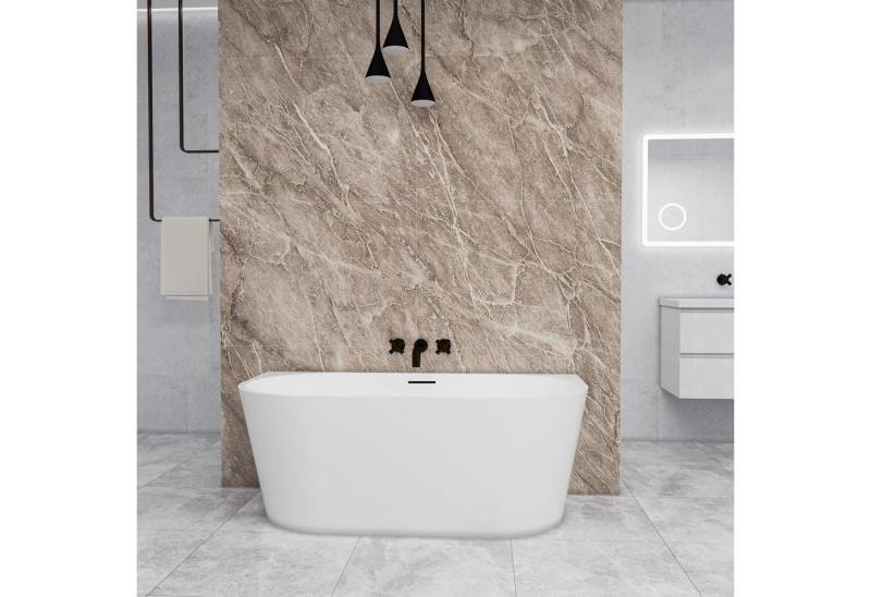 duschspa Badewanne 150x75x58/170x80x60cm weiß, Oval Freistehende Badewanne, (Set) von duschspa