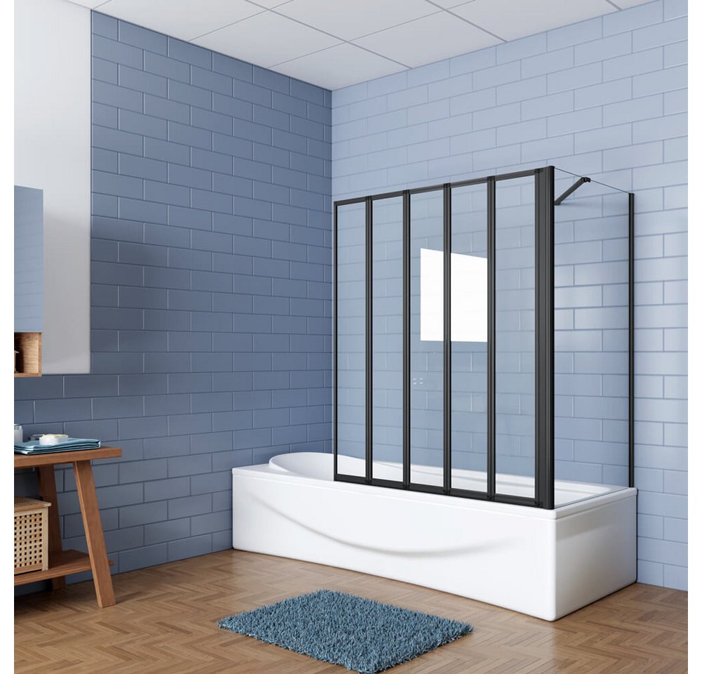 duschspa Badewannenaufsatz 4mm ESG 5-teiltig Faltwand mit Seitenwand Duschabtrennung Trennwand, Einscheibensicherheitsglas, Sicherheitsglas, (Set), Glas von duschspa