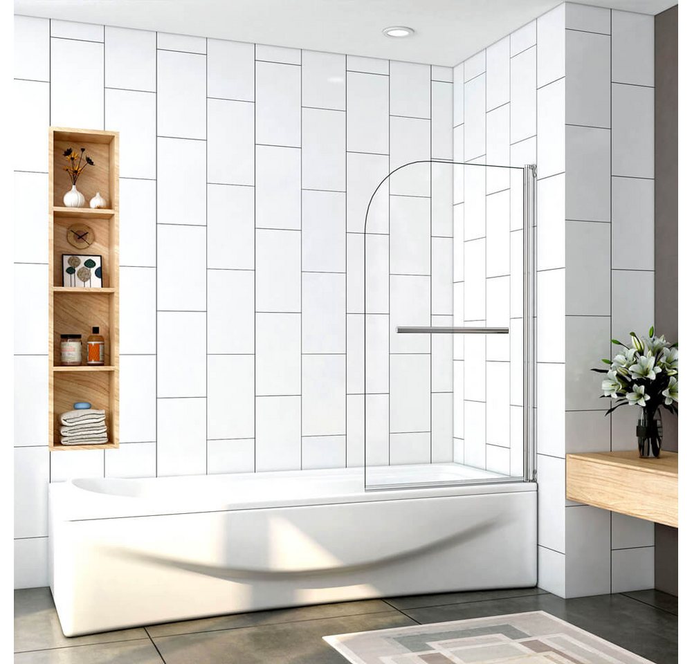 duschspa Badewannenaufsatz 5mm 80x140cm Trennwand Drehwand auf Badewanne Duschabtrennung, Einscheibensicherheitsglas, Sicherheitsglas, (Set), Glas, Nano Glas von duschspa