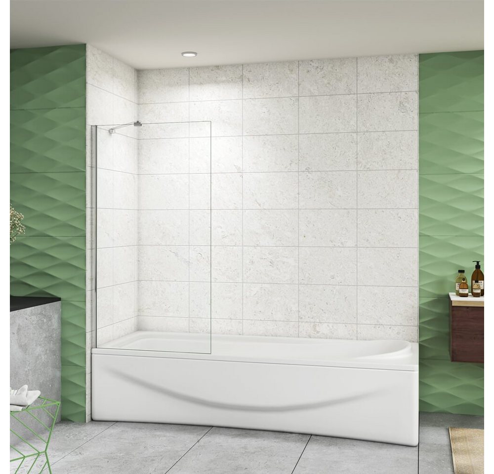 duschspa Badewannenaufsatz 6mm 140cm NANO Glas Duschtrennwand auf Badewanne, Einscheibensicherheitsglas, Sicherheitsglas, (Set) von duschspa