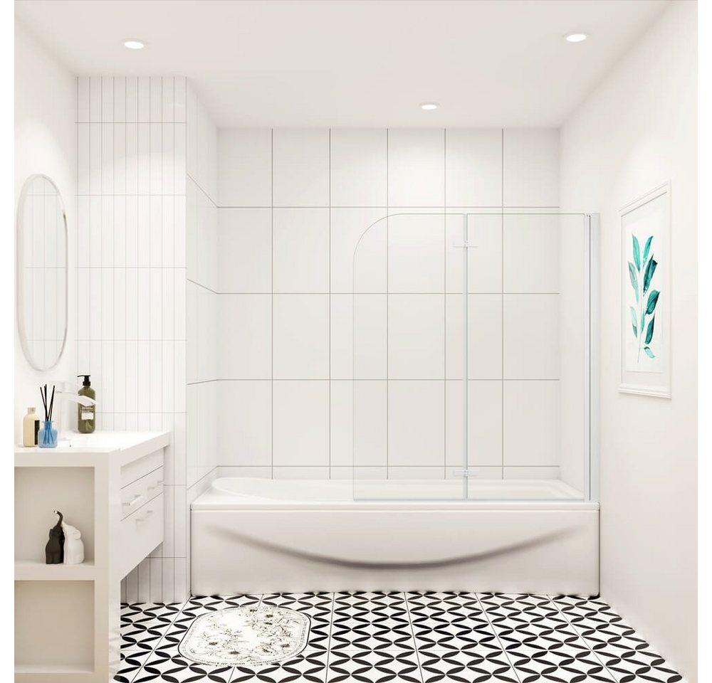 duschspa Badewannenaufsatz 6mm 2-teilig ESG Nano Glas Trennwand Faltwand Duschabtrennung, Einscheibensicherheitsglas, (Set), Glas, Nano Glas von duschspa