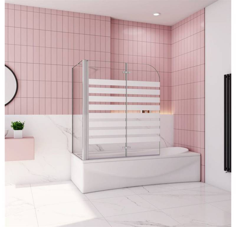 duschspa Badewannenaufsatz 6mm Duschwand Faltwand mit Seitenwand Badewannenaufsatz Glaswand, Einscheibensicherheitsglas, Sicherheitsglas, (Set), Glas, Nano Glas von duschspa
