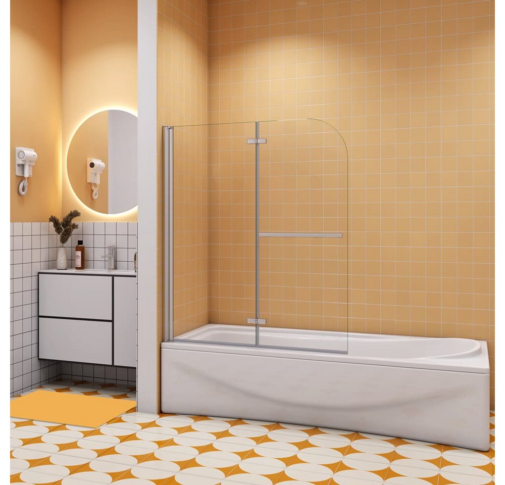 duschspa Badewannenaufsatz 6mm Nano Glas Badewannenaufsatz Faltwand Duschwand auf Badewanne, Einscheibensicherheitsglas, Sicherheitsglas, (Set), Glas, Duschwand erhältlich 3 verschiedenen Breiten von duschspa