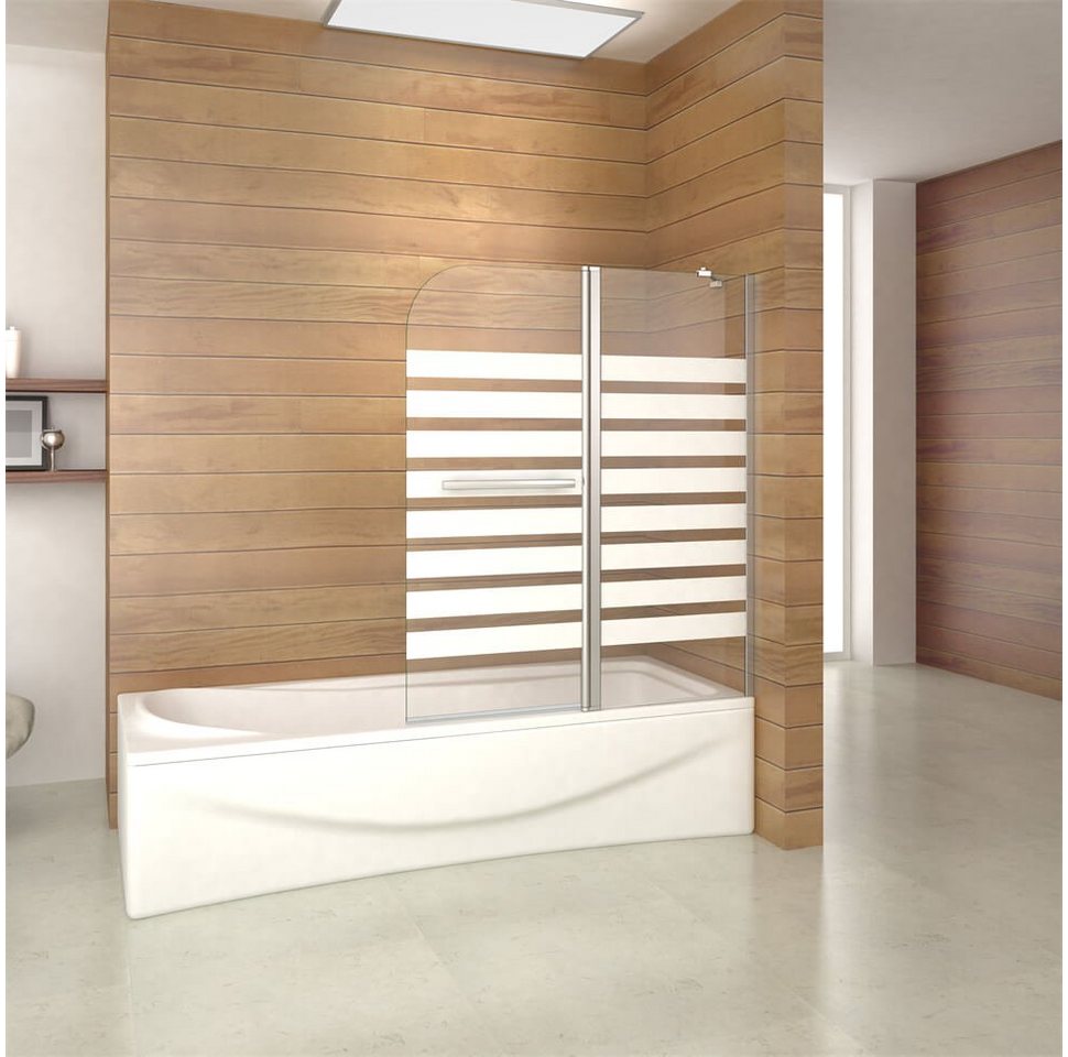 duschspa Badewannenaufsatz Badewannenaufsatz Drehwand mit Querstreifen Duschtrennwand NANO Glas, Einscheibensicherheitsglas, Sicherheitsglas, (Set), Breite 120cm von duschspa