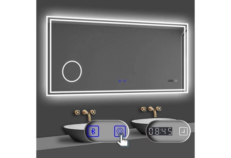 duschspa Badspiegel LED Beleuchtung Kalt/Neutral/Warmweiß Dimmbar Beschlagfrei, Bluetooth duschspa Badspiegel LED Beleuchtung Kalt/Neutral/Warmweiß Dimmbar Beschlagfrei, Bluetooth von duschspa