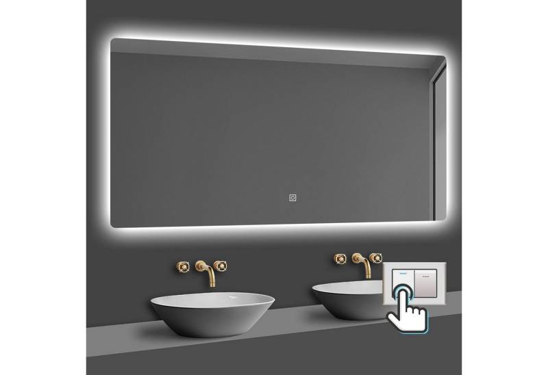 duschspa Badspiegel Spiegel mit LED Beleuchtung dimmbar 40-120cm, Touch oder Wandschalter von duschspa