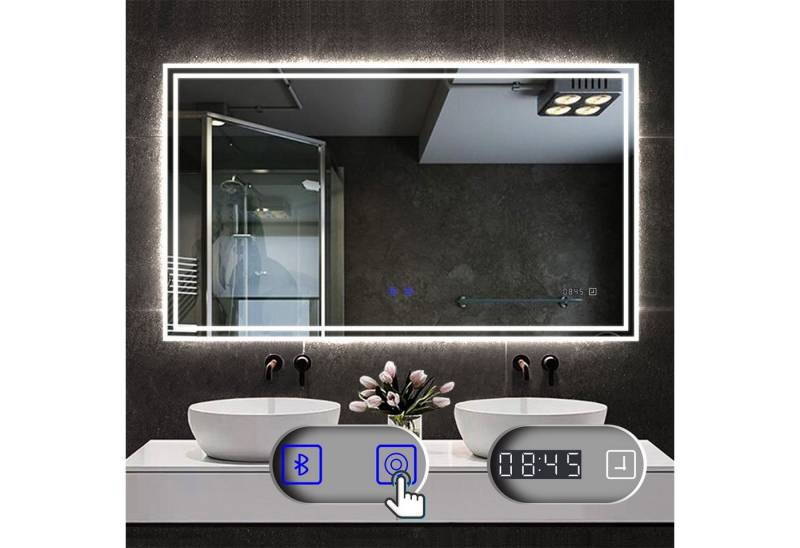 duschspa Badspiegel Wandspiegel Badezimmerspiegel mit LED Beleuchtung, LED Spiegel 100cm breit von duschspa