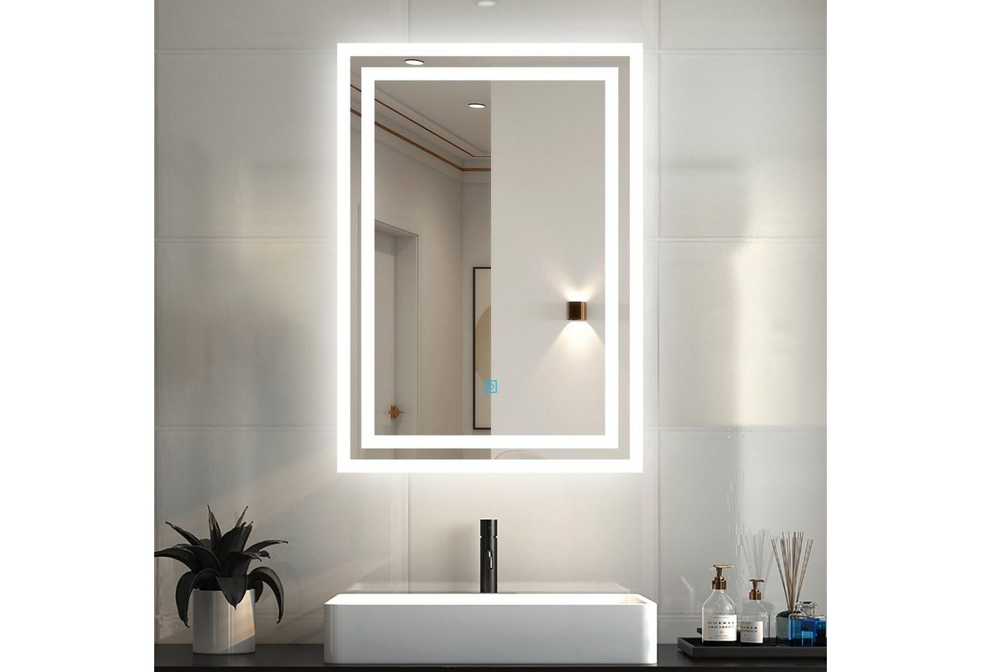 duschspa Badspiegel Wandspiegel mit LED Beleuchtung, 50-100 cm breit von duschspa
