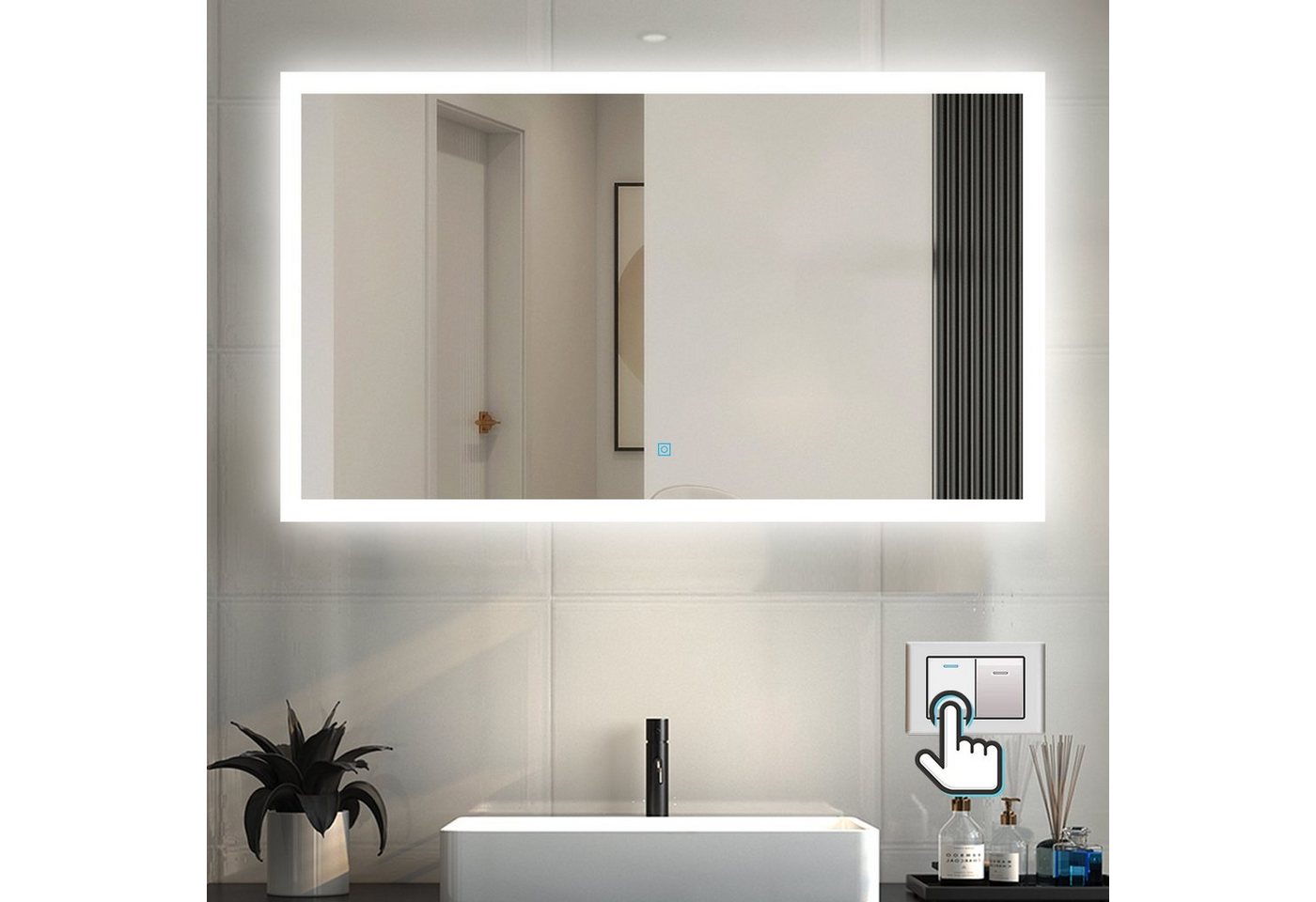 duschspa Badspiegel Wandspiegel mit LED Beleuchtung, 50-100 cm breit von duschspa