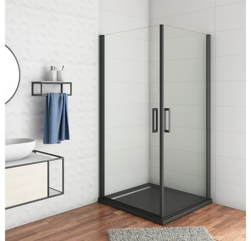 duschspa Eckdusche 8mm Eckeinstieg Duschkabine Duschtür Drehtür Duschwanne Duschtasse, BxT: 80x80 cm, Einscheibensicherheitsglas, Sicherheitsglas, Set, links und rechts montierbar von duschspa