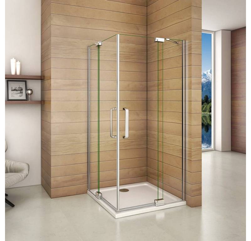 duschspa Eckdusche Duschkabine Duschtür Glastür Drehtür Schwingtür Pendeltür Dusche, BxT: 80x80 cm, Einscheibensicherheitsglas, Sicherheitsglas, Set, links und rechts montierbar von duschspa