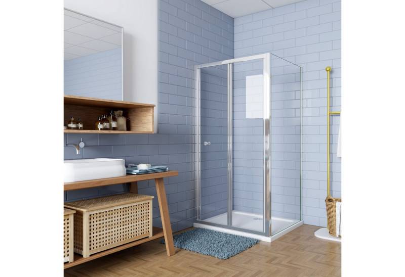 duschspa Dusch-Falttür Glastür Duschkabine Falttür Nischentür ESG Duschabtrennung Seitenwand, (Set) Transparentglas von duschspa