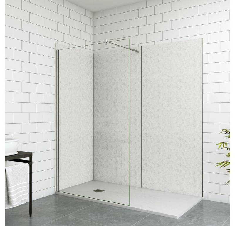 duschspa Duschrückwand 3mm 210cm 3x Duschwandpaneele Duschwand PE-Aluminiumpaneele, (Set) von duschspa