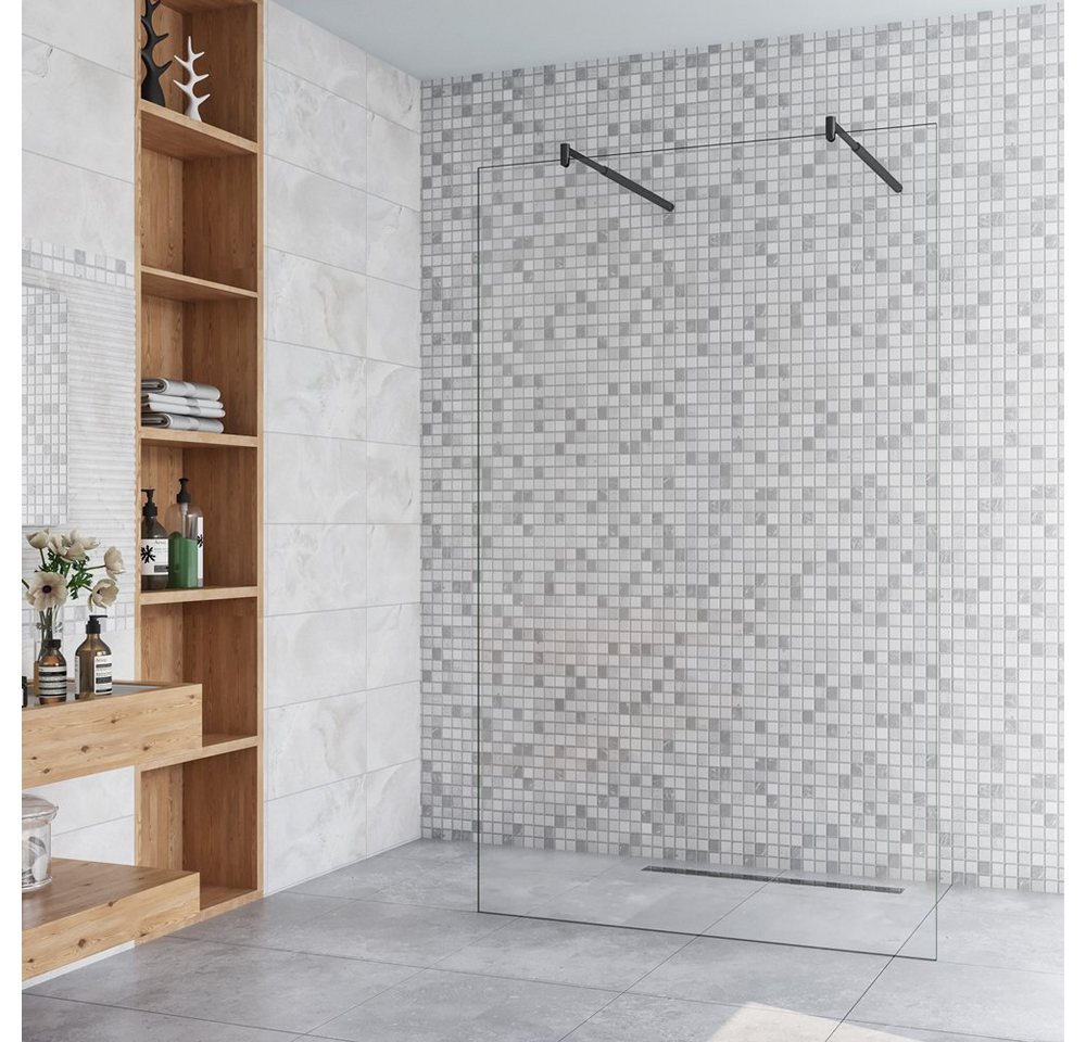 duschspa Duschwand 10mm Nano Glas 200cm Duschwand Walk in Dusche Duschtrennwand Glaswand, Einscheibensicherheitsglas, Sicherheitsglas, (Set), Nano Glas von duschspa