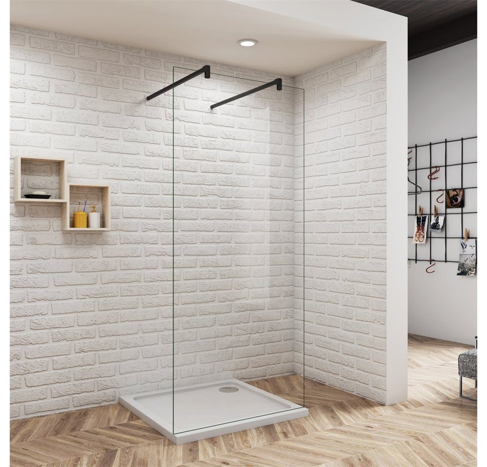 duschspa Duschwand 10mm klares ESG Nano Glas Walk in Dusche Glaswand Trennwand Duschwand, Einscheibensicherheitsglas, Sicherheitsglas, (Set), Nano Glas von duschspa
