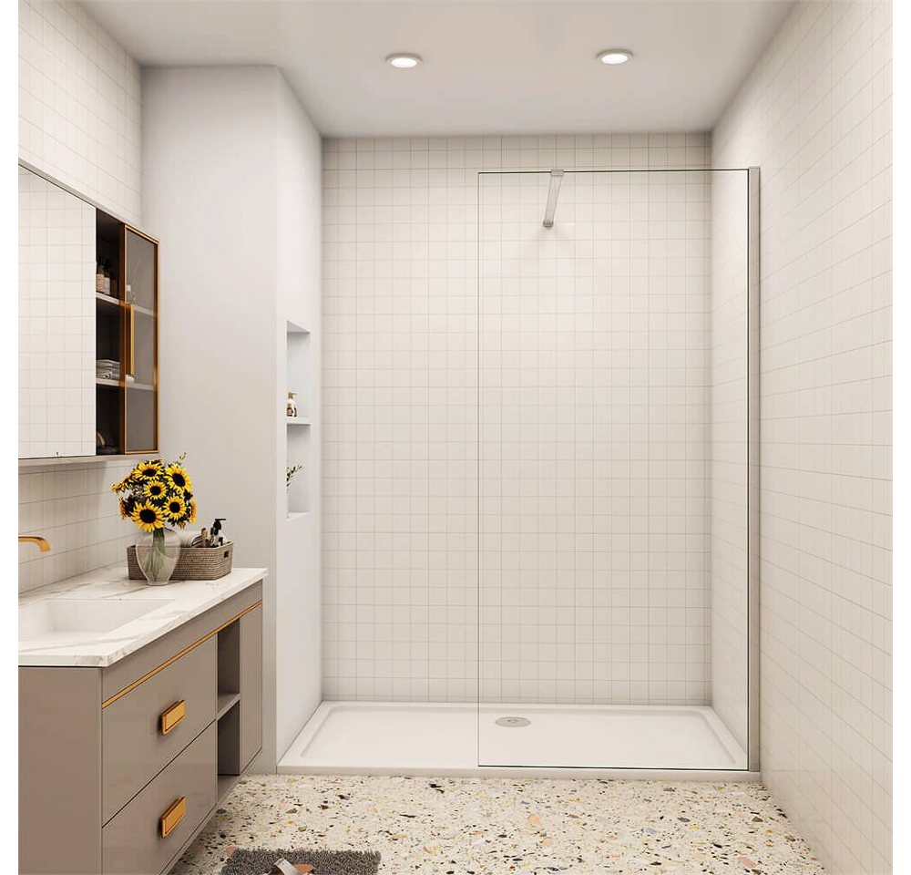 duschspa Duschwand 185cm 6mm ESG Walk in Dusche Duschtrennwand Seitenwand, Einscheibensicherheitsglas, Sicherheitsglas, (Set), Glas, Nano Glas von duschspa