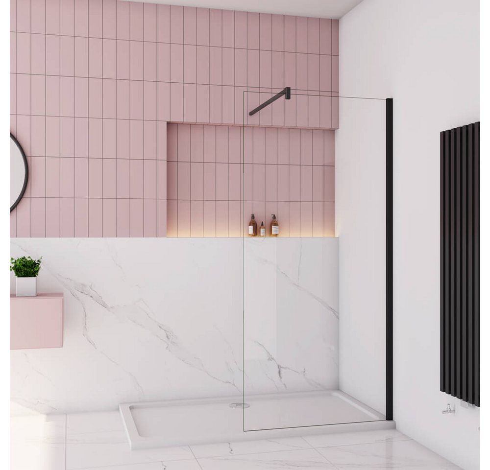 duschspa Duschwand 185cm 6mm klares Glaswand Seitenwand Walkin Duschtrennwand, Einscheibensicherheitsglas, Sicherheitsglas, (Set), Nano Glas von duschspa