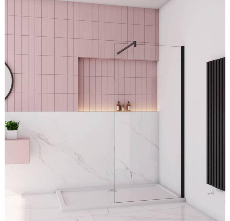 duschspa Duschwand 185cm 6mm klares Glaswand Seitenwand Walkin Duschtrennwand, Einscheibensicherheitsglas, Sicherheitsglas, (Set), Nano Glas von duschspa