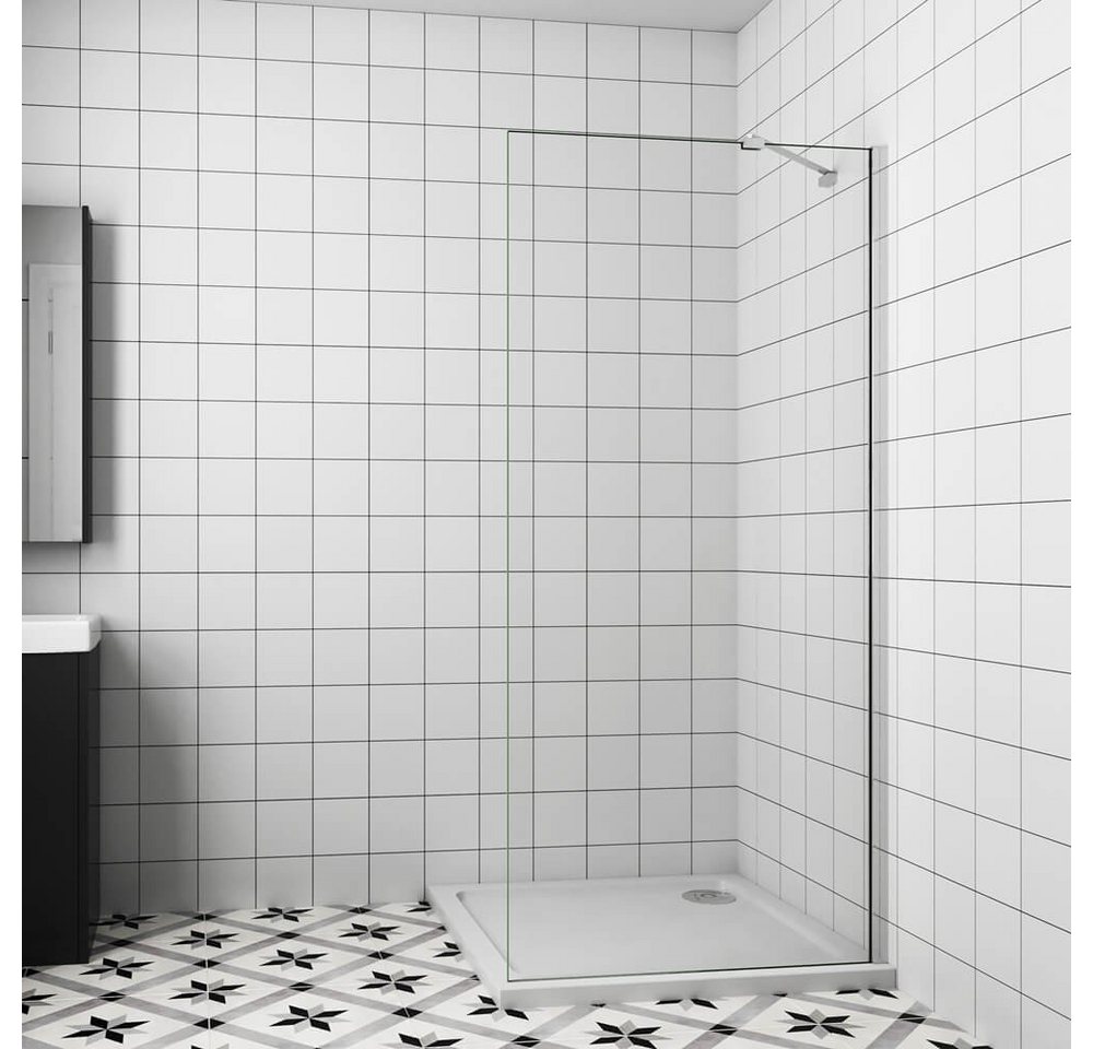 duschspa Duschwand 195cm 6mm Walk in Dusche Seitenwand Trennwand Glaswand, Einscheibensicherheitsglas, Sicherheitsglas, (Set), Nano Glas von duschspa