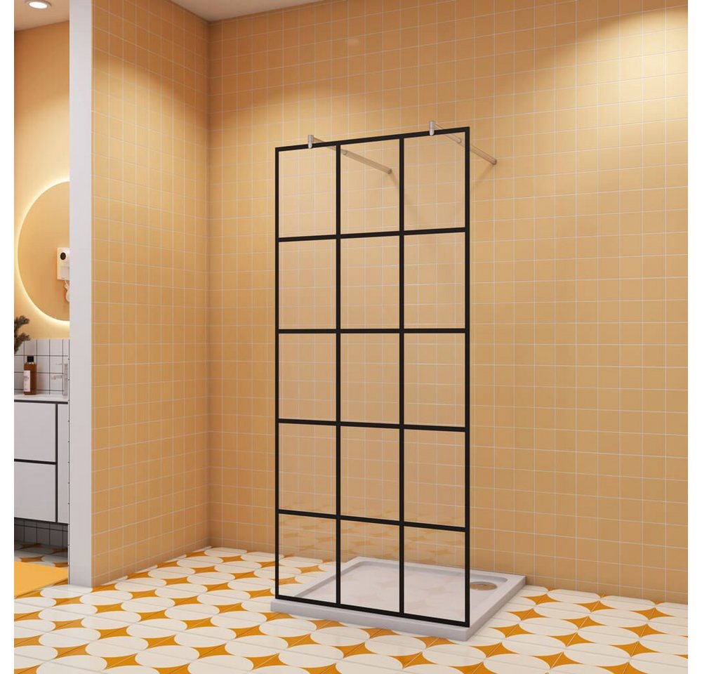 duschspa Duschwand 200cm 8mm Trennwand Duschkabine Duschwand Walk in Dusche, Einscheibensicherheitsglas, Sicherheitsglas, (Set), Nano Glas von duschspa