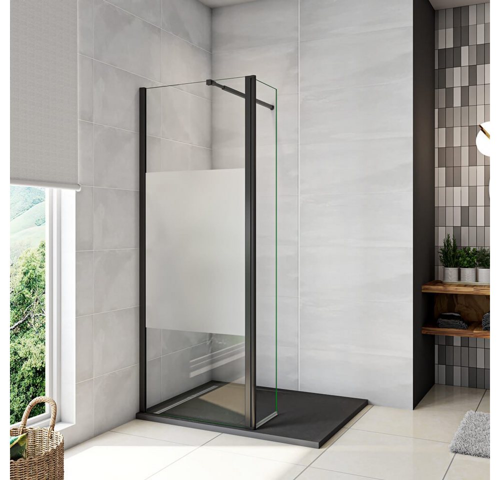 duschspa Duschwand 200cm ESG Walk in Dusche Duschtrennwand mit Flipper-Panel Glaswand, (Set), Glas von duschspa