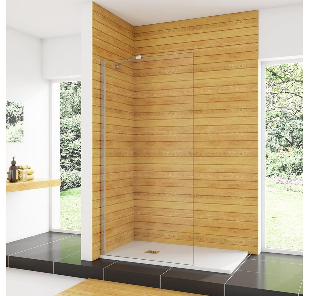 duschspa Duschwand 6mm 195cm ESG Glaswand Duschtrennwand Walk in Dusche, (Set), Glas von duschspa