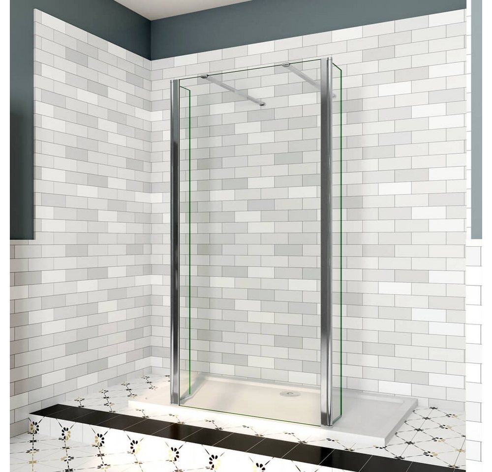 duschspa Duschwand 8mm Dusche Duschkabine Trennwand mit Flipper-Panel ESG Nano Glas, Einscheibensicherheitsglas, Sicherheitsglas, (Set), Glas, Nano Glas von duschspa