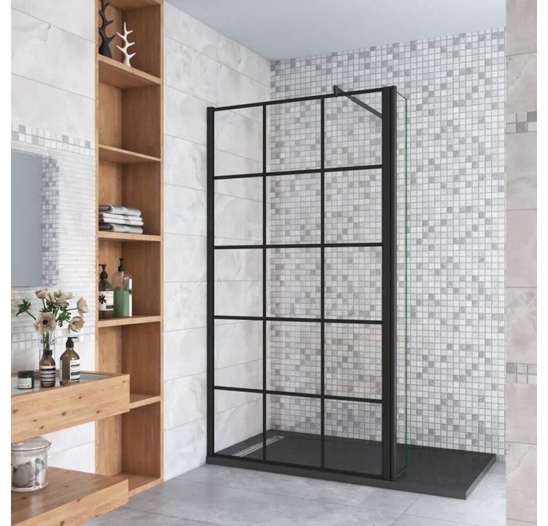 duschspa Duschwand 8mm Duschtrennwand Duschwand Glaswand Walk in Dusche mit Flipper-Panel, Einscheibensicherheitsglas, Sicherheitsglas, (Set), Nano Glas von duschspa