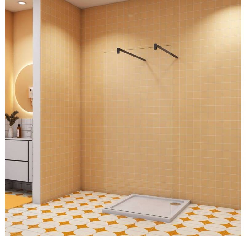 duschspa Duschwand 8mm Nano Glas Duschwand Walk in Dusche Duschtrennwand Glaswand, Einscheibensicherheitsglas, Sicherheitsglas, (Set), Nano Glas von duschspa