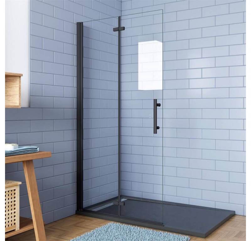 duschspa Duschwand Duschwand Duschtür Glaswand Faltwand Duschtrennwand Walk in Dusche, Einscheibensicherheitsglas, Sicherheitsglas, (Set), Duschwand erhältlich in 7 verschiedenen Breiten von duschspa