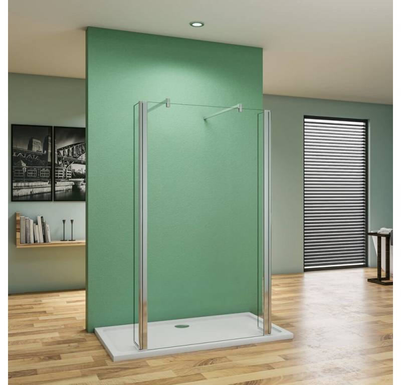 duschspa Duschwand Duschkabine Duschwand Duschtrennwand mit Flipper-Panel 8mm Nano Glas, Einscheibensicherheitsglas, Sicherheitsglas, (Set), Nano Glas von duschspa