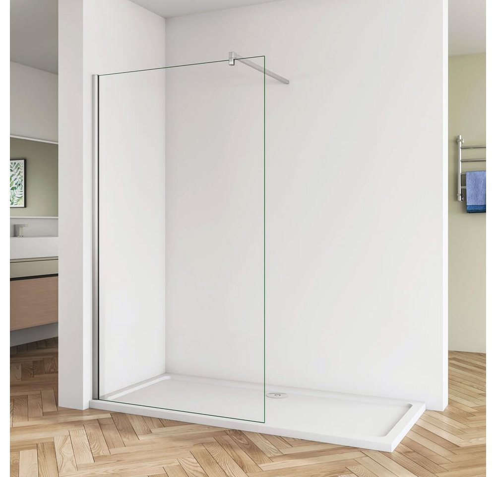 duschspa Duschwand Duschtrennwand Duschwand Glaswand Walk in Dusche 200cm Nano Glas, Einscheibensicherheitsglas, Sicherheitsglas, (Set), Glas, Nano Glas von duschspa