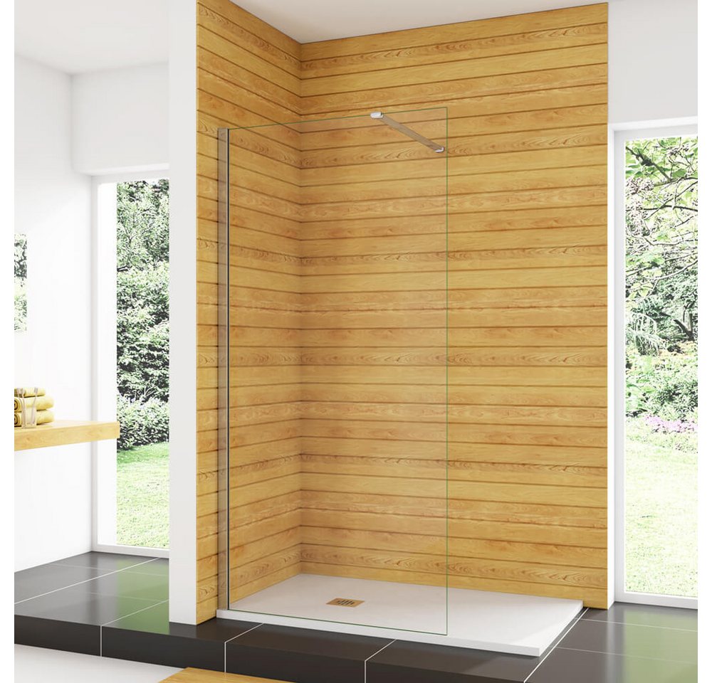 duschspa Duschwand Duschtrennwand Walk in Dusche Seitenwand 8mm 195cm ESG Nano Glas, Einscheibensicherheitsglas, Sicherheitsglas, (Set), Glas von duschspa