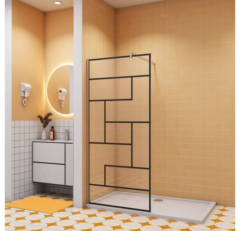 duschspa Duschwand Duschwand + 140cm Stange Walk in Dusche Trennwand Glaswand, Einscheibensicherheitsglas, Sicherheitsglas, (Set), Nano Glas von duschspa