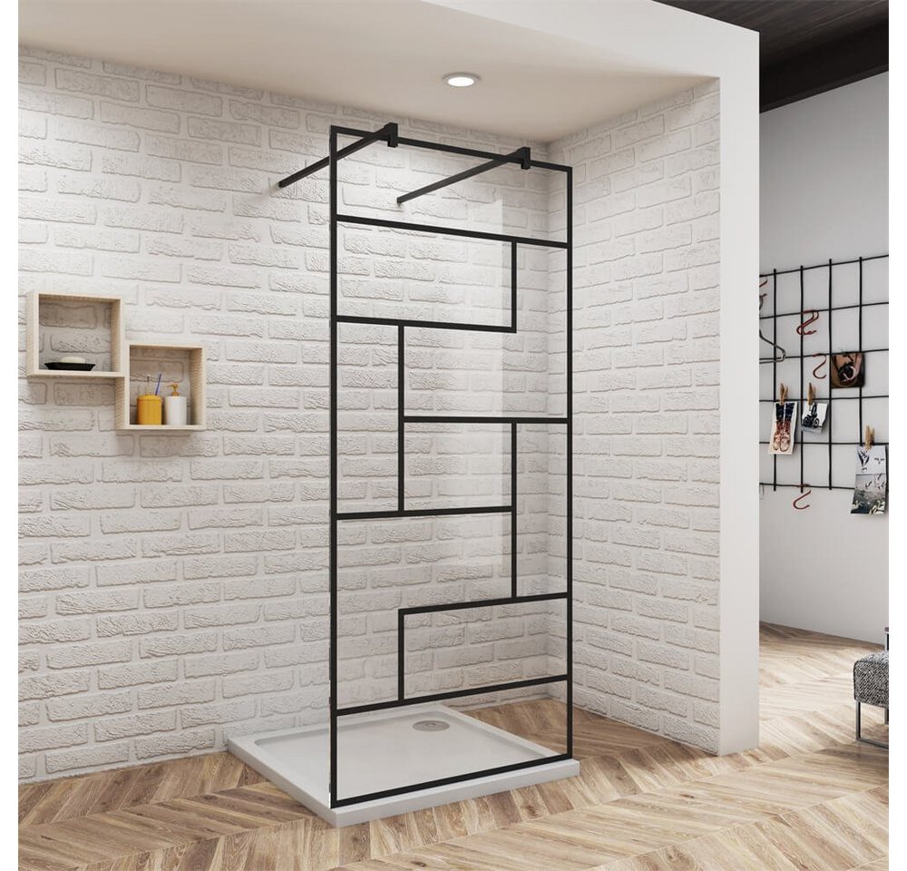 duschspa Duschwand Glaswand Duschwand Walk in Dusche Trennwand mit 140cm Stangen, Einscheibensicherheitsglas, Sicherheitsglas, (Set), Nano Glas von duschspa