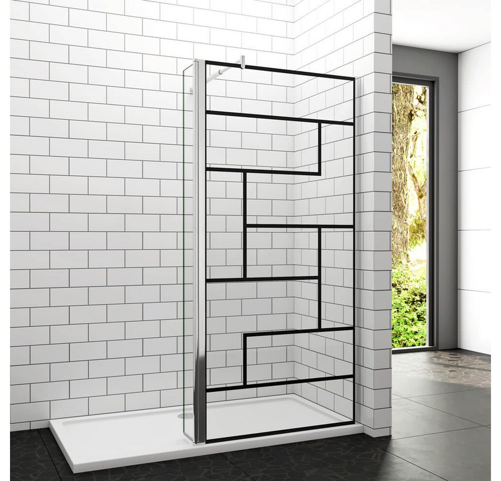 duschspa Duschwand Glaswand Trennwand + Flipper-Panel 8mm 200cm ESG Walk in Dusche, Einscheibensicherheitsglas, Sicherheitsglas, (Set), Nano Glas von duschspa