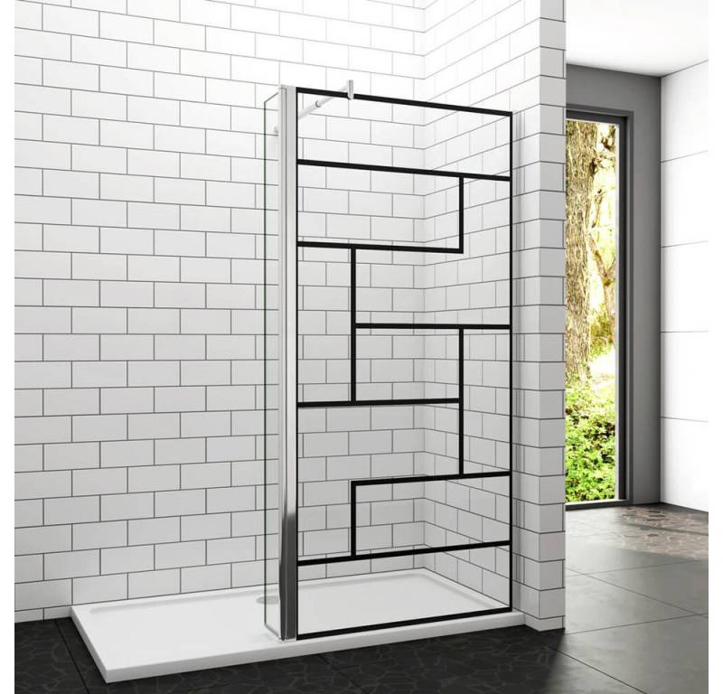 duschspa Duschwand Glaswand Trennwand + Flipper-Panel 8mm 200cm ESG Walk in Dusche, Einscheibensicherheitsglas, Sicherheitsglas, (Set), Nano Glas von duschspa