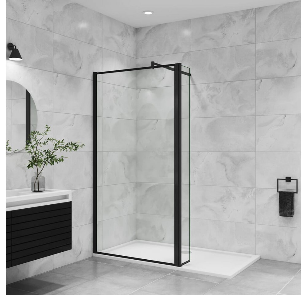 duschspa Duschwand NEU 8mm Duschwand + Flipper-Panel Walk in Dusche Trennwand Glaswand, Einscheibensicherheitsglas, Sicherheitsglas, (Set), Nano Glas von duschspa