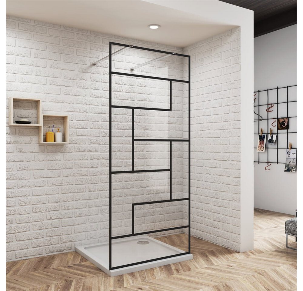 duschspa Duschwand Walk in Dusche Glaswand Duschwand Trennwand mit 140cm Stange, (Set), Nano Glas von duschspa