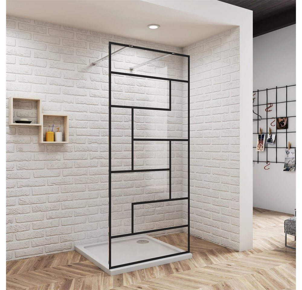 duschspa Duschwand Walk in Dusche Glaswand Duschwand Trennwand mit 140cm Stange, (Set), Glas, Nano Glas von duschspa