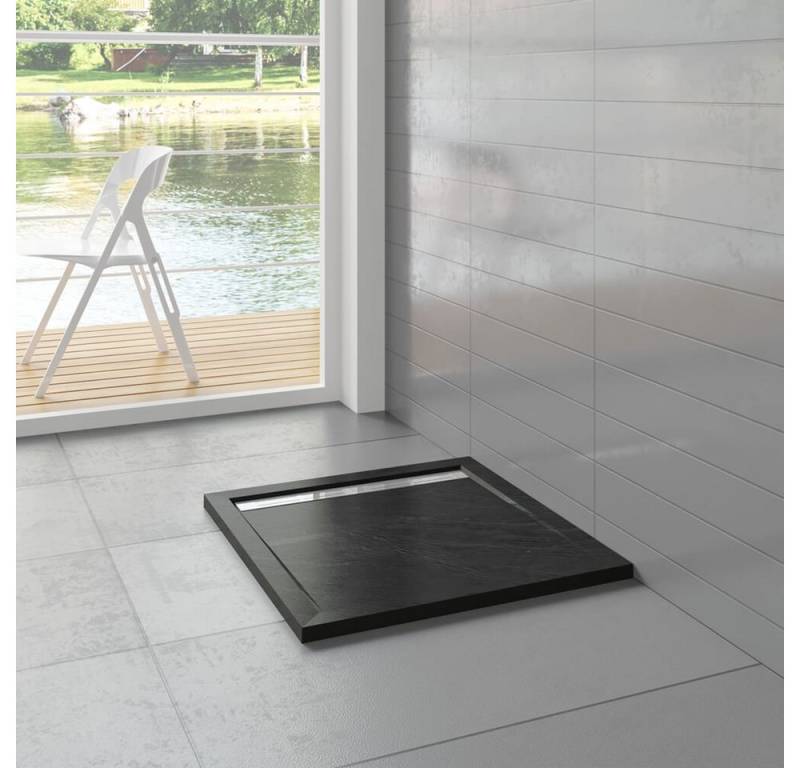 duschspa Duschwanne Dusche Duschwanne Duschtasse für Duschwand Duschtür Duschkabine, Kunststein mit Acrylbeschichtung, Set von duschspa