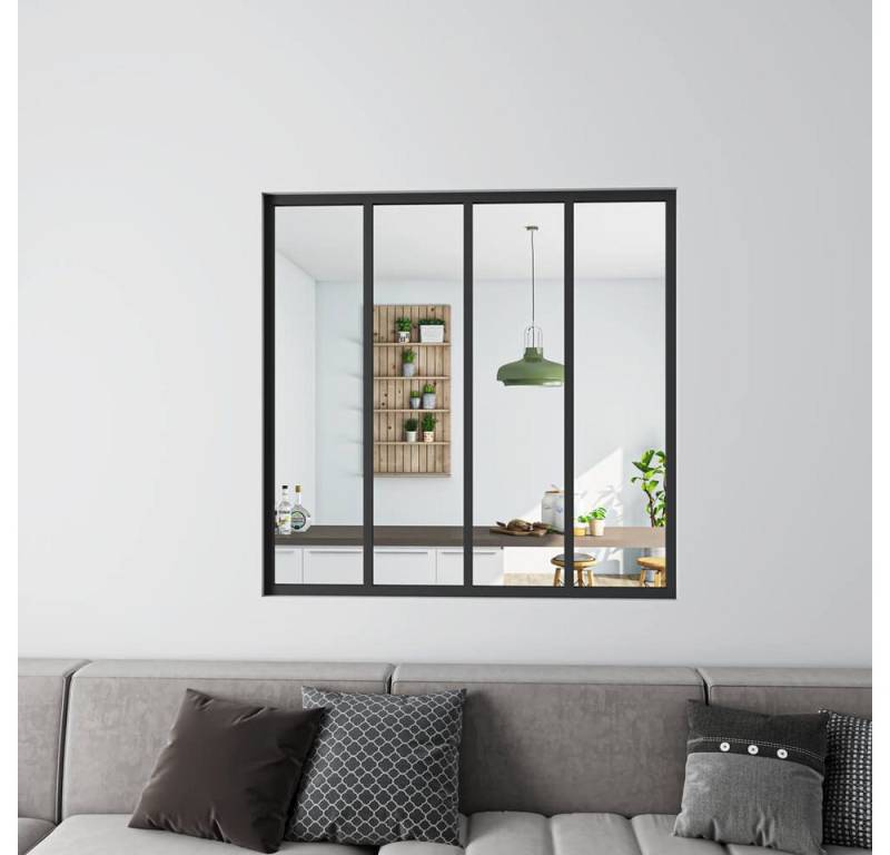 duschspa Trennwandplatten 1230x1080x4mm ESG Glaswand Trennwand Fenster schwarzes Aluminium, (Set) von duschspa