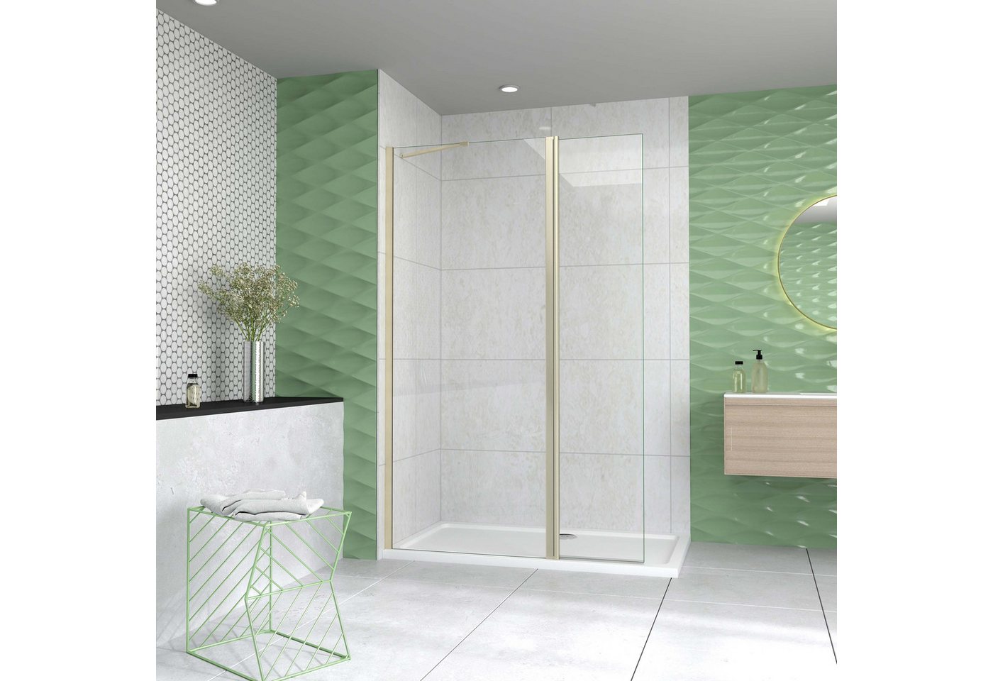 duschspa Walk-in-Dusche 8mm klares Nano ESG Duschwand mit Flipper-Panel Glaswand, Einscheibensicherheitsglas, (Set), Nano Glas, Einscheibensicherheitsglas von duschspa