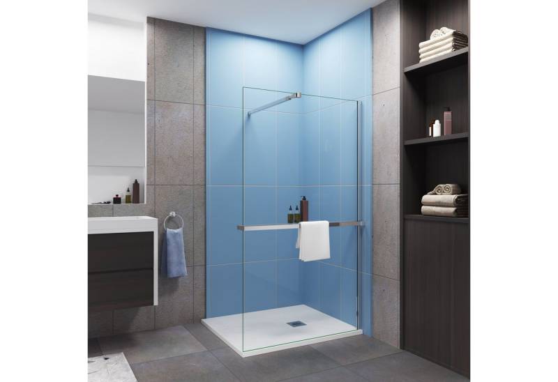 duschspa Walk-in-Dusche Walk in Dusche 8mm ESG Duschabtrennung Duschwand mit Mittleres Regal, Einscheibensicherheitsglas, (Set), 8mm ESG von duschspa
