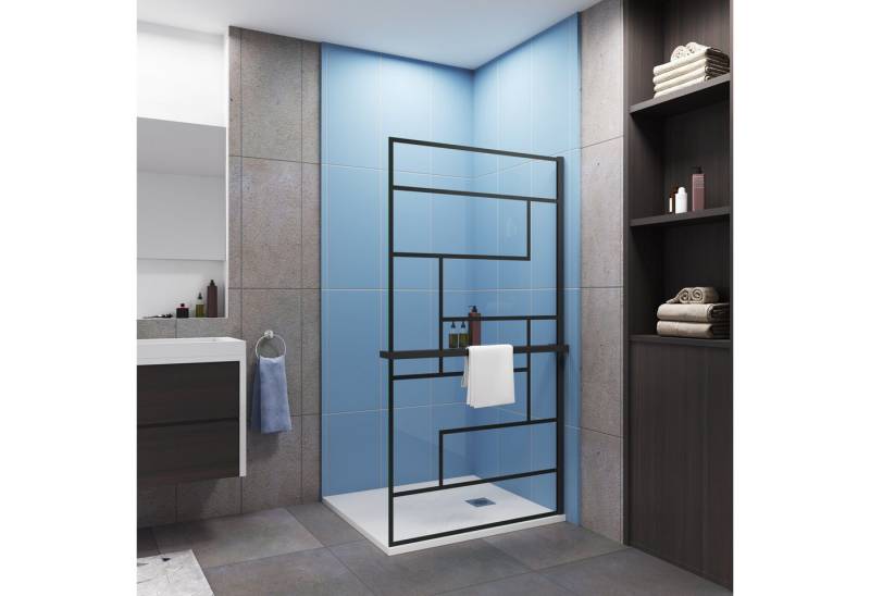 duschspa Walk-in-Dusche Walk in Dusche 8mm ESG Duschwand Duschabtrennung Mittleres Regal, Einscheibensicherheitsglas, (Set), Nano Glas, 8mm ESG von duschspa
