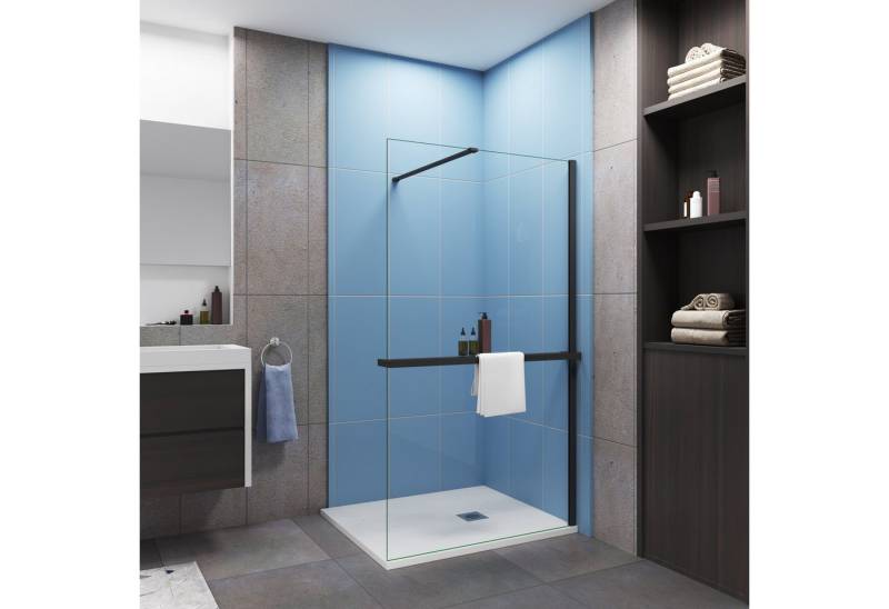 duschspa Walk-in-Dusche Walk in Dusche 8mm ESG Duschwand Duschabtrennung mit Mittleres Regal, Einscheibensicherheitsglas, (Set), 8mm ESG, Höhe 200cm von duschspa