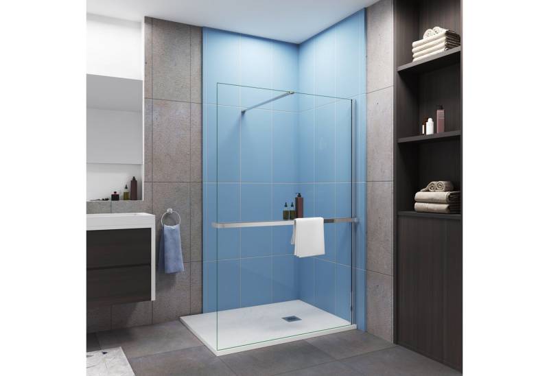 duschspa Walk-in-Dusche Walk in Dusche 8mm ESG Duschwand Duschabtrennung mit Mittleres Regal, Einscheibensicherheitsglas, (Set), 8mm ESG, Höhe 200cm von duschspa