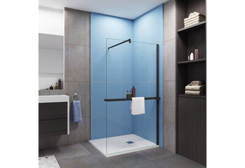 duschspa Walk-in-Dusche Walk in Dusche 8mm Nano Glas Mittleres Regal Stützstange, Einscheibensicherheitsglas, (Set), 8mm Nano ESG, Höhe 200cm von duschspa